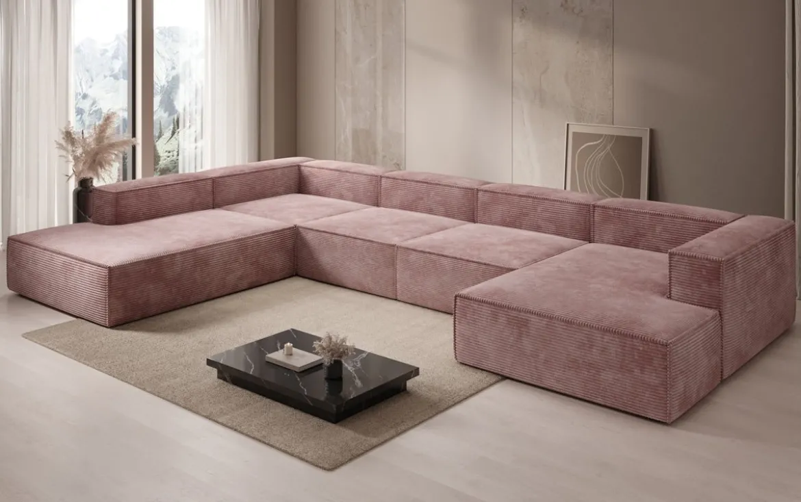 Designer Sofa Lesley U XXL in Cord