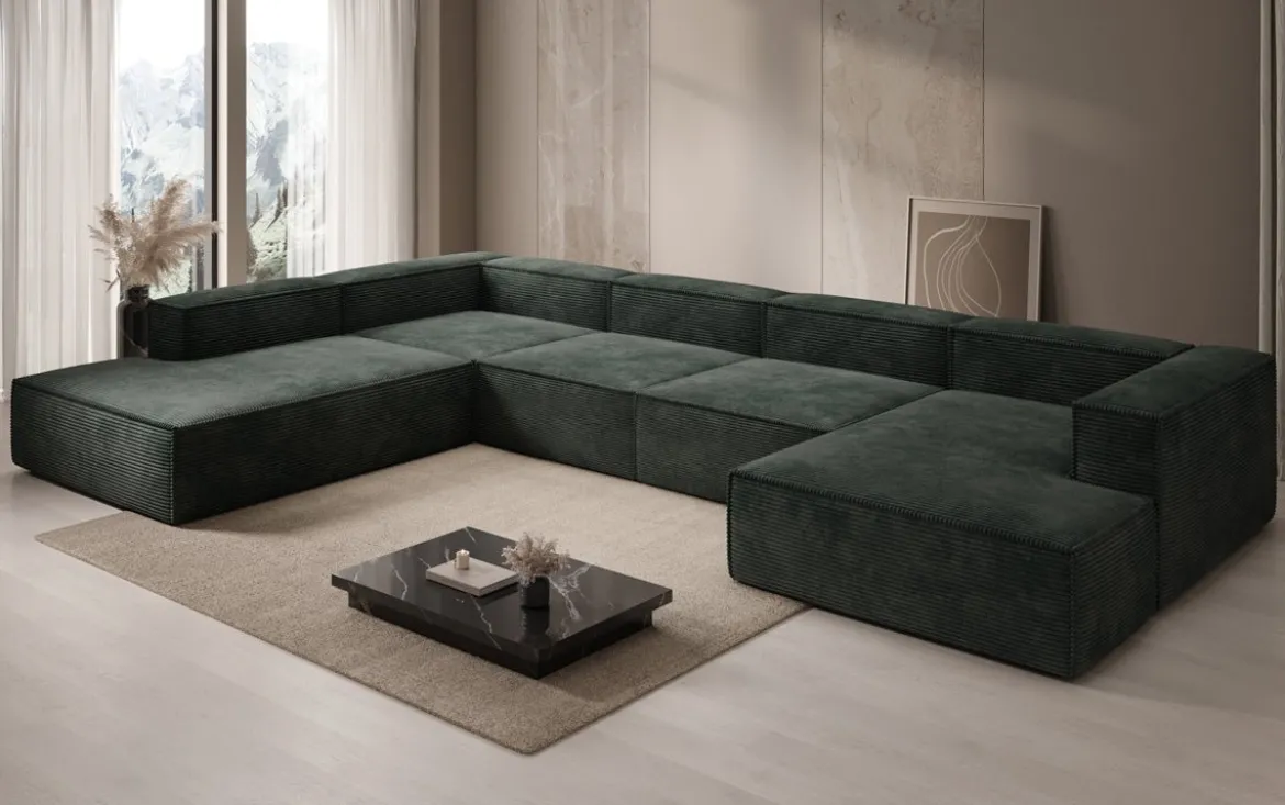 Designer Sofa Lesley U XXL in Cord