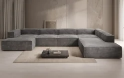 Designer Sofa Lesley U XXL in Cord