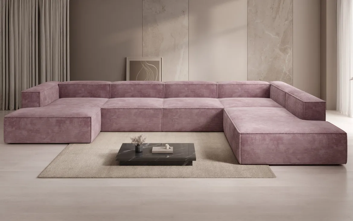 Designer Sofa Lesley U XXL in Cord
