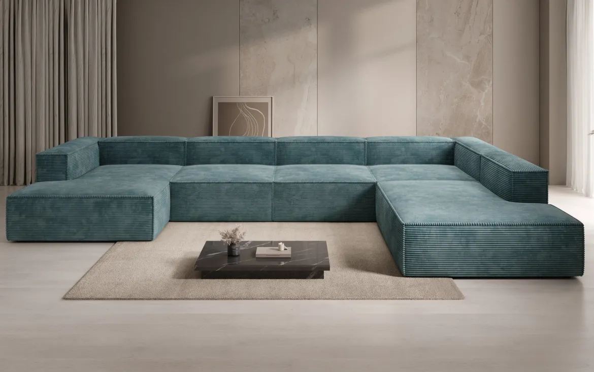 Designer Sofa Lesley U XXL in Cord
