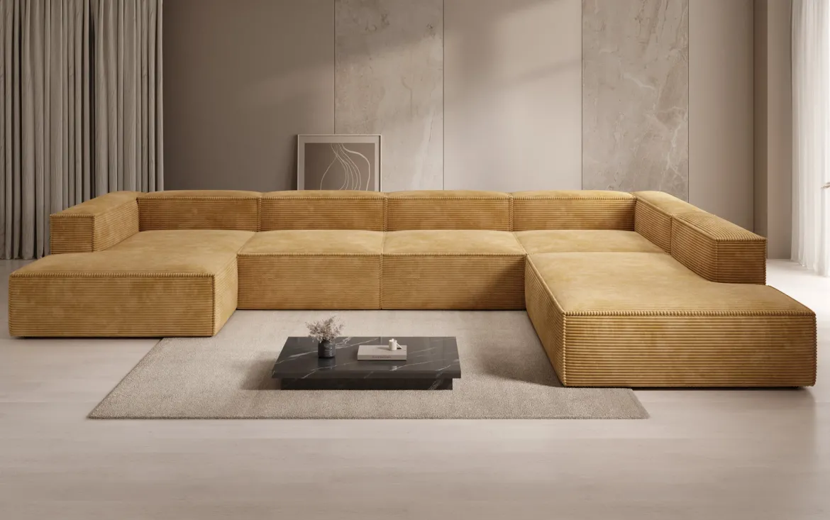 Designer Sofa Lesley U XXL in Cord