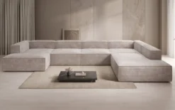 Designer Sofa Lesley U XXL in Cord