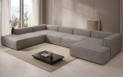 Designer Sofa Lesley U XXL in Echtleder
