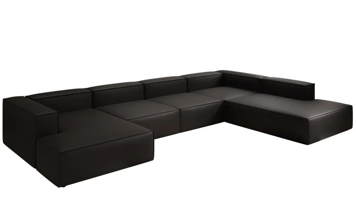 Designer Sofa Lesley U XXL in Echtleder