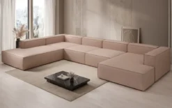 Designer Sofa Lesley U XXL in Echtleder