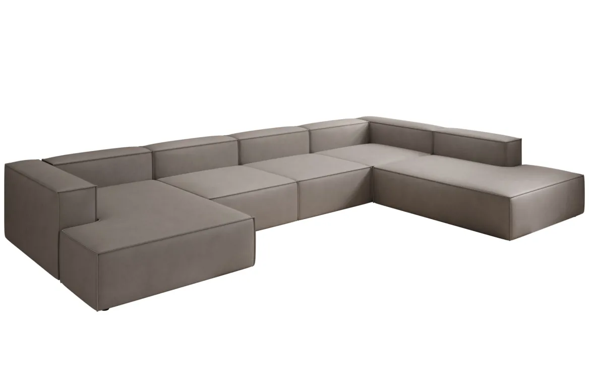 Designer Sofa Lesley U XXL in Echtleder