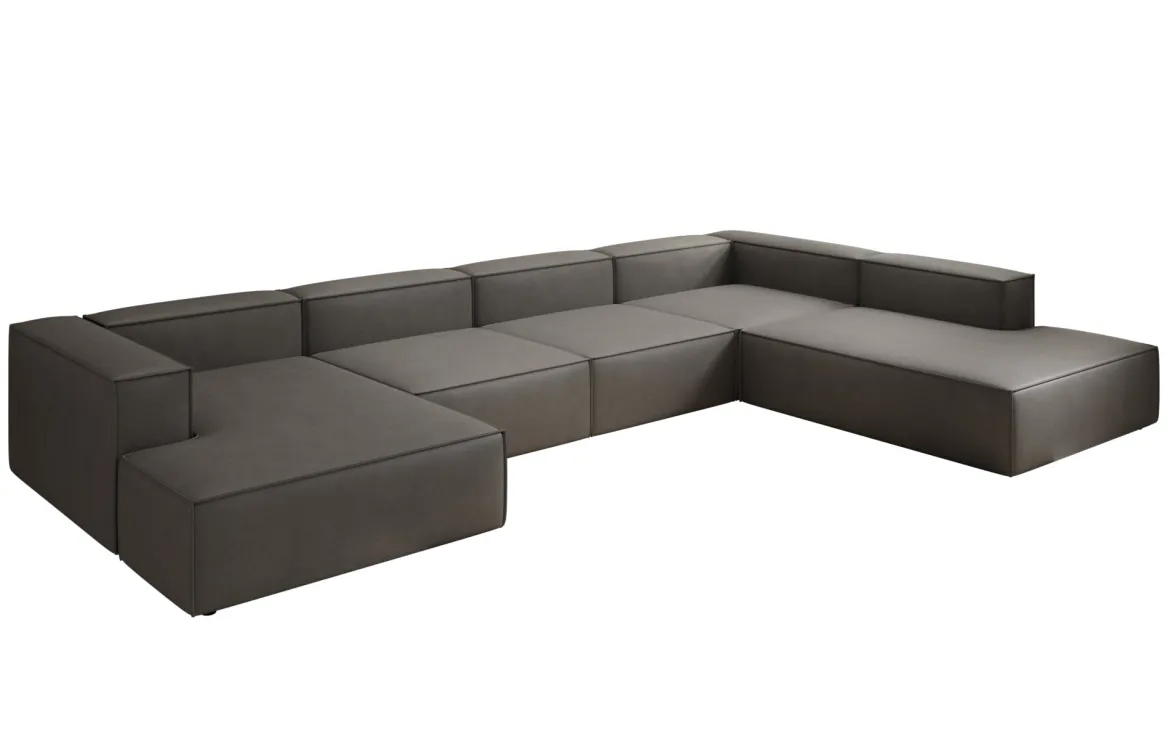 Designer Sofa Lesley U XXL in Echtleder