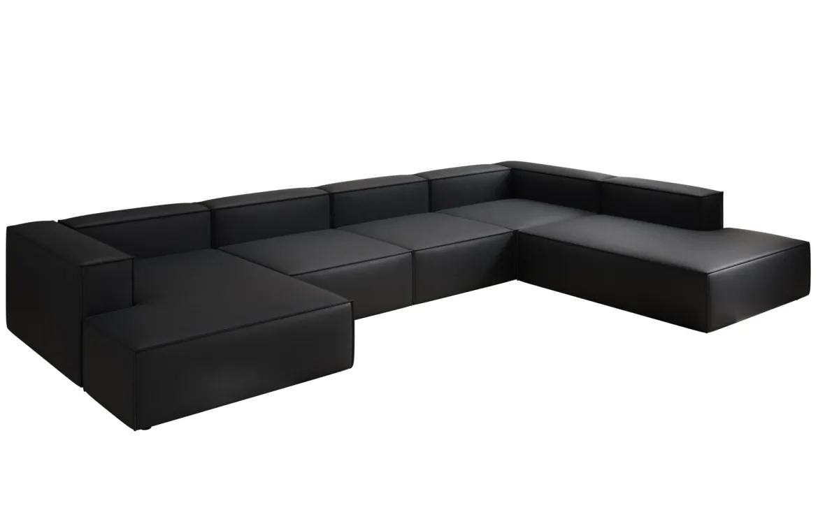 Designer Sofa Lesley U XXL in Echtleder