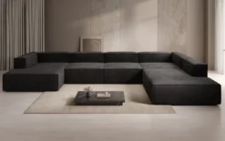 Designer Sofa Lesley U XXL in Samt