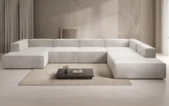 Designer Sofa Lesley U XXL in Samt