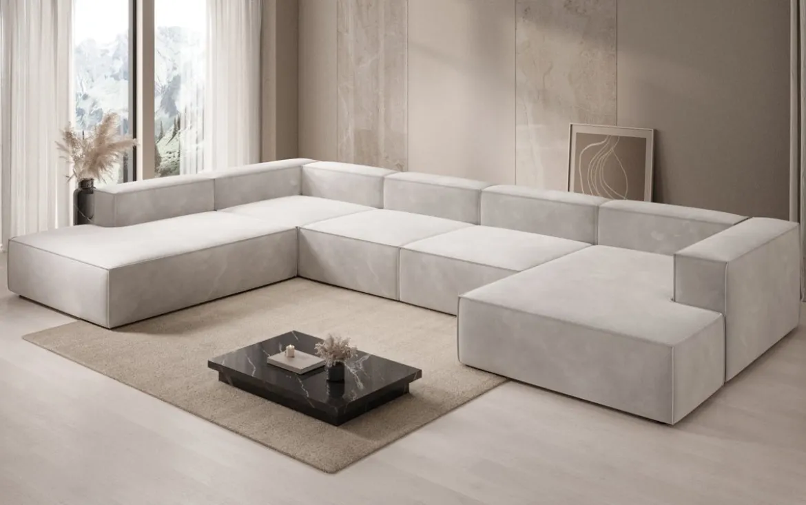 Designer Sofa Lesley U XXL in Samt