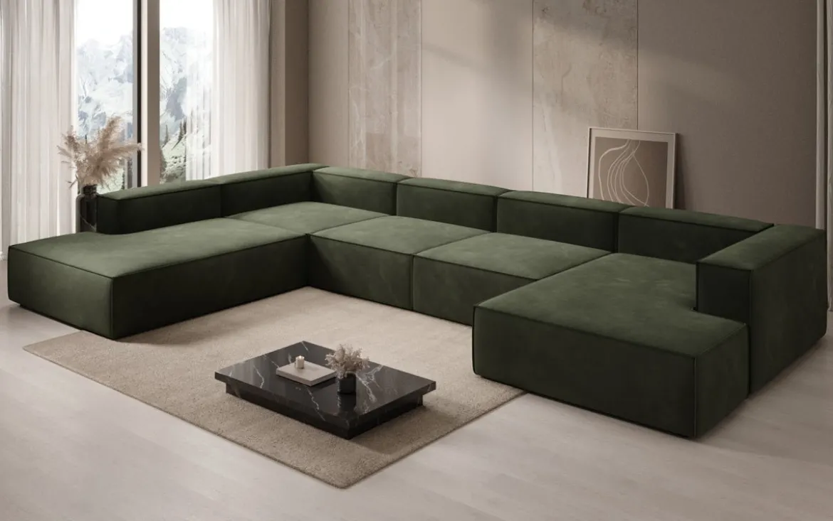 Designer Sofa Lesley U XXL in Samt