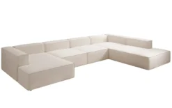 Designer Sofa Lesley U XXL in Strukturstoff