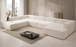 Designer Sofa Lesley U XXL in Strukturstoff