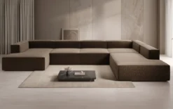 Designer Sofa Lesley U XXL in Strukturstoff