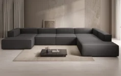 Designer Sofa Lesley U XXL in Stoff