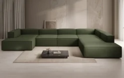 Designer Sofa Lesley U XXL in Stoff