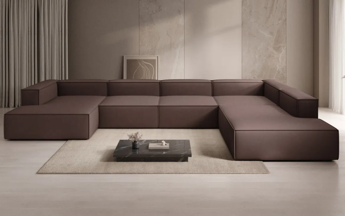 Designer Sofa Lesley U XXL in Stoff