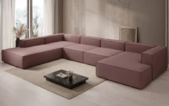Designer Sofa Lesley U XXL in Stoff
