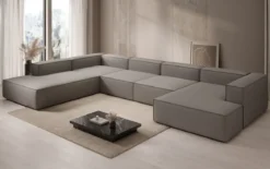 Designer Sofa Lesley U XXL in Stoff