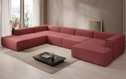 Designer Sofa Lesley U XXL in Stoff