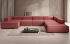 Designer Sofa Lesley U XXL in Stoff