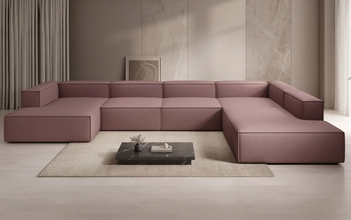 Designer Sofa Lesley U XXL in Stoff