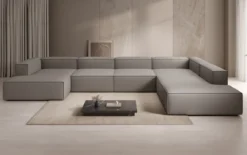 Designer Sofa Lesley U XXL in Stoff