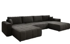 Designer Sofa Leveno U mit Schlaf- und Klappfunktion in Samt