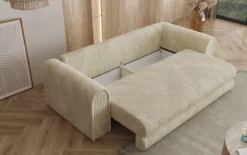 Designer Sofa Lil Buddy 3 Sitzer mit Schlaffunktion und Stauraum in Breitcord