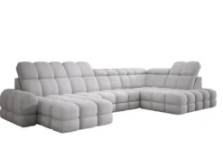Designer Sofa Lima U mit elektrischer Schlaffunktion in Bouclé
