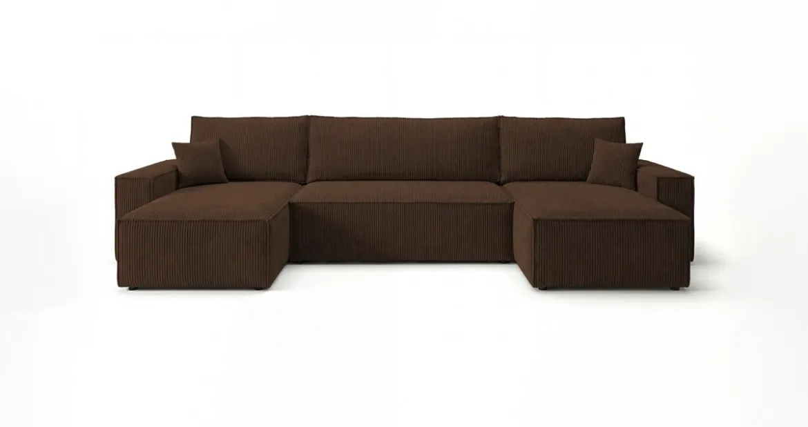 Designer Sofa Lunaro U Mini mit Schlaffunktion und Stauraum in Cord