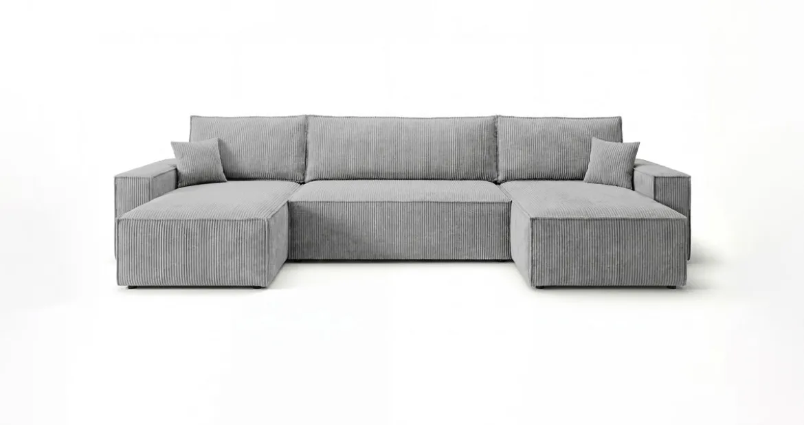 Designer Sofa Lunaro U Mini mit Schlaffunktion und Stauraum in Cord