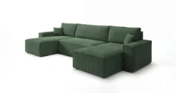 Designer Sofa Lunaro U Mini mit Schlaffunktion und Stauraum in Cord