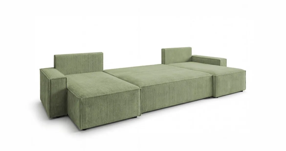 Designer Sofa Lunaro U Mini mit Schlaffunktion und Stauraum in Cord