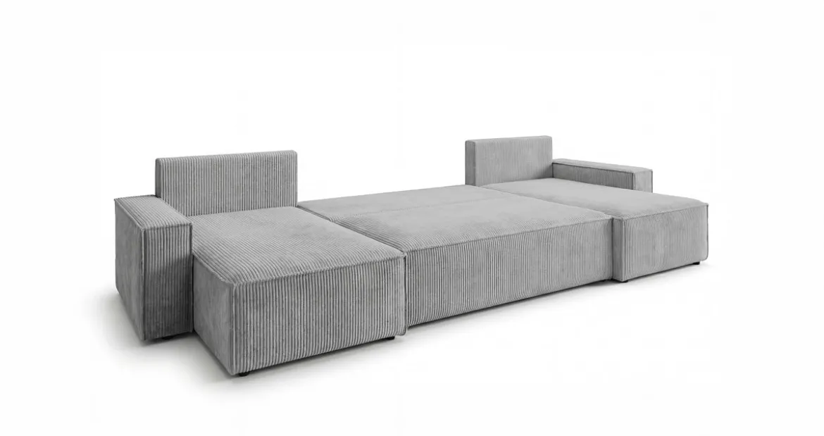 Designer Sofa Lunaro U Mini mit Schlaffunktion und Stauraum in Cord