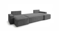 Designer Sofa Lunaro U Mini mit Schlaffunktion und Stauraum in Cord