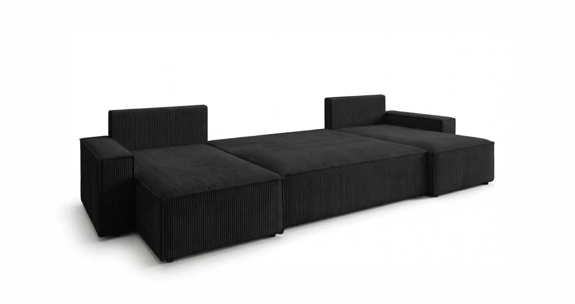 Designer Sofa Lunaro U Mini mit Schlaffunktion und Stauraum in Cord