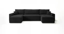 Designer Sofa Lunaro U Mini mit Schlaffunktion und Stauraum in Cord