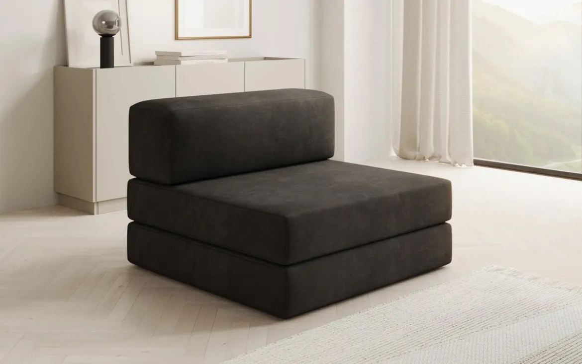Designer Sofa Mittelmodul Lazy in Samt