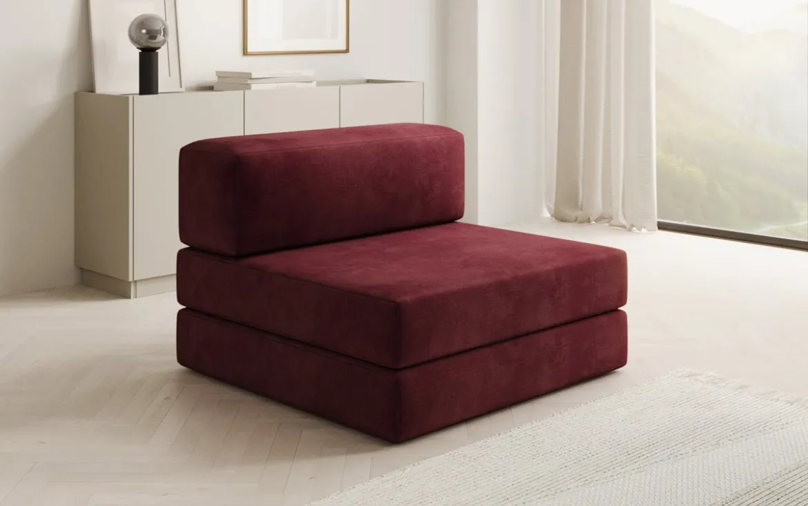 Designer Sofa Mittelmodul Lazy in Samt