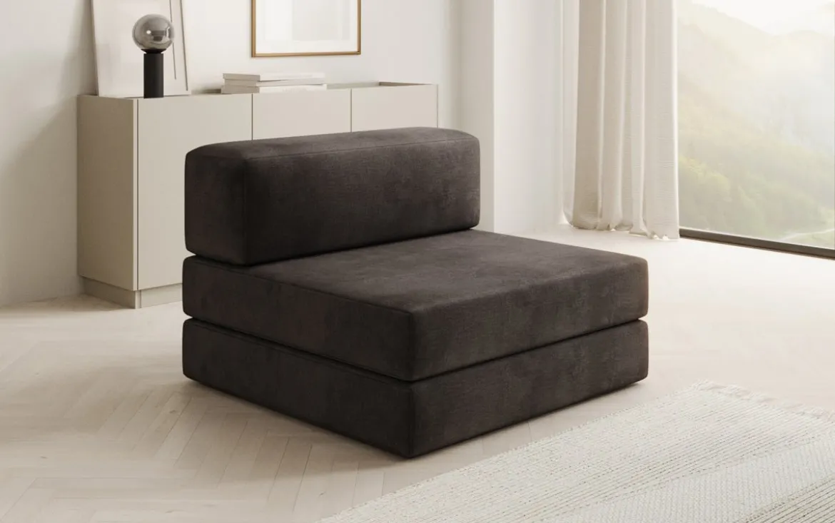 Designer Sofa Mittelmodul Lazy in Samt