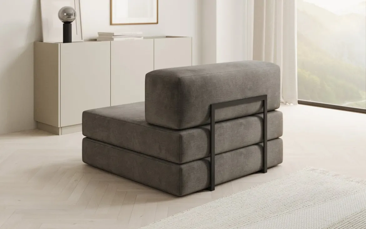 Designer Sofa Mittelmodul Lazy in Samt