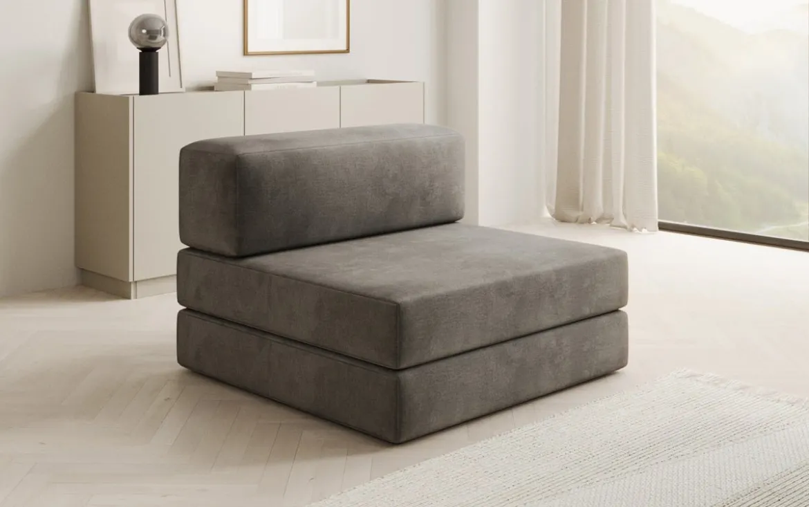Designer Sofa Mittelmodul Lazy in Samt