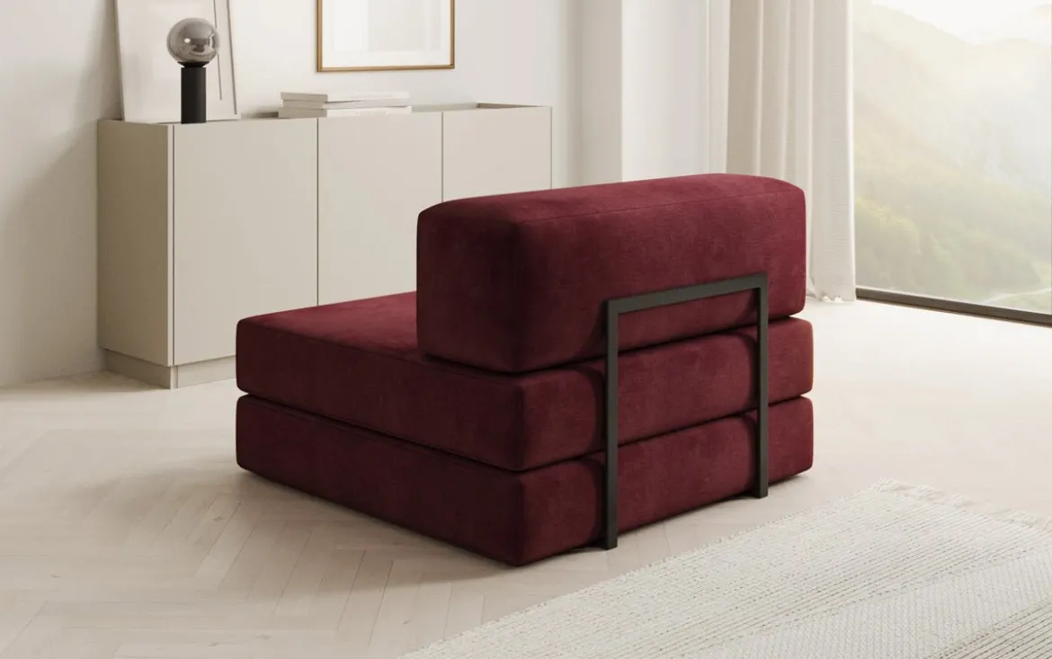 Designer Sofa Mittelmodul Lazy in Samt