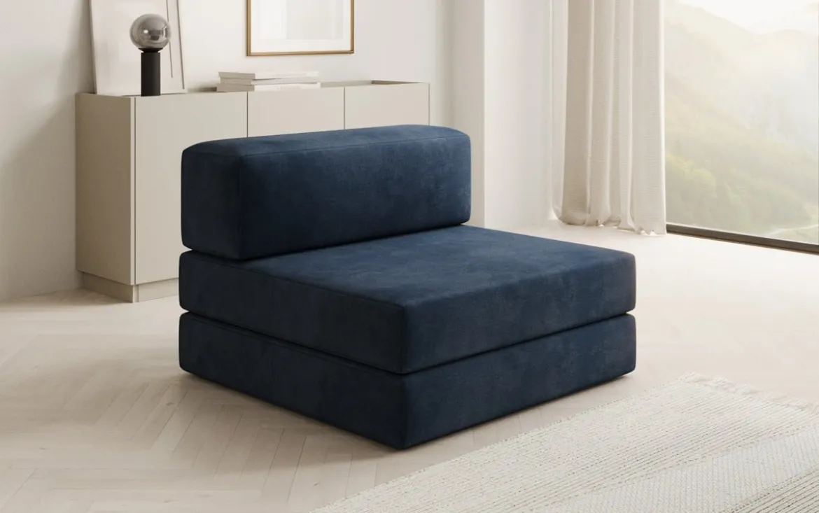 Designer Sofa Mittelmodul Lazy in Samt
