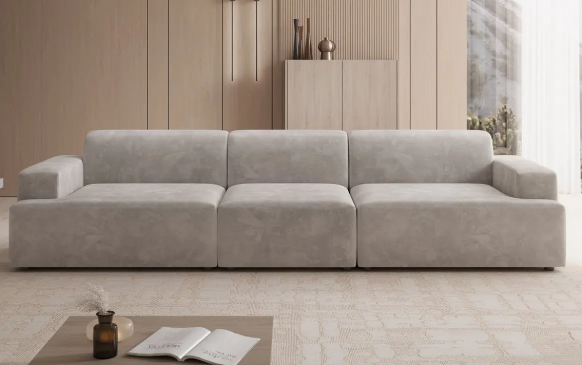 Designer Sofa Monza 3 Sitzer XXL in Samt