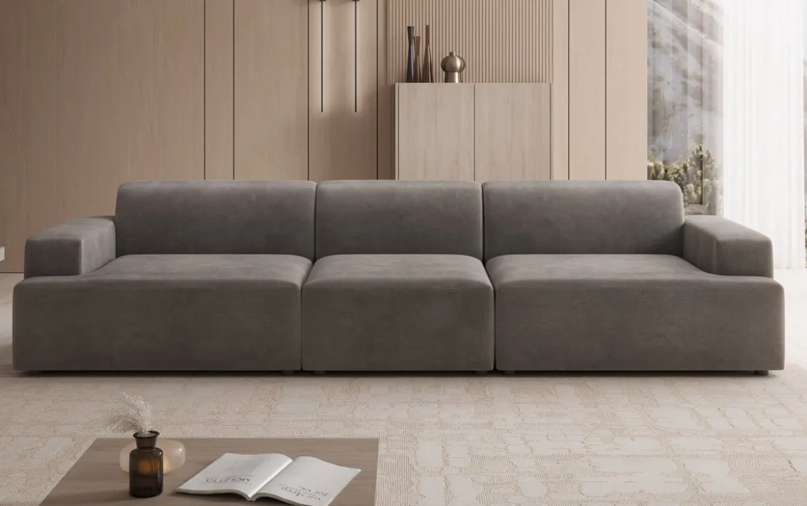 Designer Sofa Monza 3 Sitzer XXL in Samt