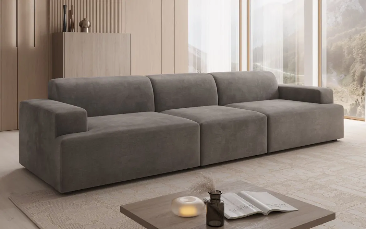 Designer Sofa Monza 3 Sitzer XXL in Samt